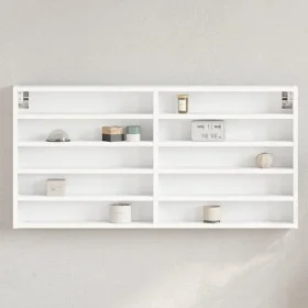 Vitrina de madera de ingeniería blanca 100x8,5x50 cm de , Estantes y estanterías - Ref: Foro24-847947, Precio: 41,71 €, Descu...