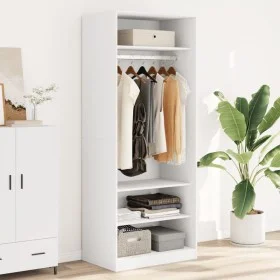 Armario de madera de ingeniería blanco 80x50x200 cm de , Armarios roperos - Ref: Foro24-3307693, Precio: 164,72 €, Descuento: %