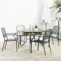 Sillas jardín apilables 5 pzas acero recubrimiento polvo gris de , Conjuntos de jardín - Ref: Foro24-3283770, Precio: 448,99 ...