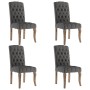 Sillas de comedor 4 unidades tela con apariencia de lino gris de , Sillas de comedor - Ref: Foro24-3309173, Precio: 506,87 €,...