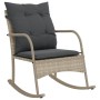 Silla mecedora de jardín con cojines ratán sintético gris claro de , Sillas de jardín - Ref: Foro24-369023, Precio: 89,47 €, ...