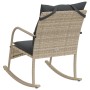 Silla mecedora de jardín con cojines ratán sintético gris claro de , Sillas de jardín - Ref: Foro24-369023, Precio: 89,47 €, ...
