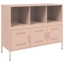Aparador de acero laminado en frío rosa 100,5x39x79 cm de , Aparadores - Ref: Foro24-843091, Precio: 157,37 €, Descuento: %