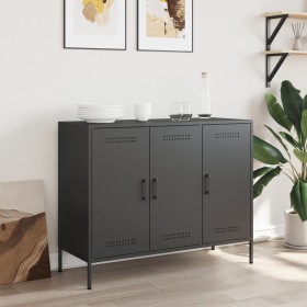 Aparador de acero laminado en frío negro 100,5x39x79 cm de , Aparadores - Ref: Foro24-843024, Precio: 185,61 €, Descuento: %