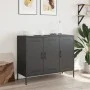 Aparador de acero laminado en frío negro 100,5x39x79 cm de , Aparadores - Ref: Foro24-843024, Precio: 182,82 €, Descuento: %