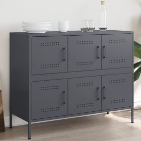 Aparador acero laminado en frío gris antracita 100,5x39x79 cm de , Aparadores - Ref: Foro24-843098, Precio: 176,09 €, Descuen...