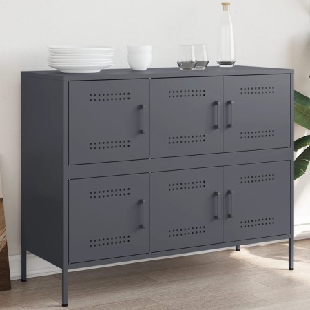 Aparador acero laminado en frío gris antracita 100,5x39x79 cm de , Aparadores - Ref: Foro24-843098, Precio: 176,09 €, Descuen...
