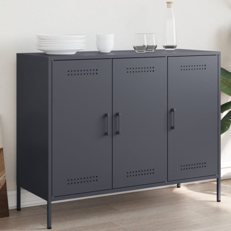Aparador acero laminado en frío gris antracita 100,5x39x79 cm de , Aparadores - Ref: Foro24-843026, Precio: 200,78 €, Descuen...
