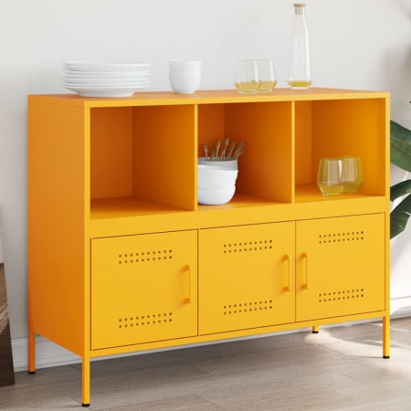 Aparador de acero laminado en frío amarillo 100,5x39x79 cm de , Aparadores - Ref: Foro24-843093, Precio: 155,17 €, Descuento: %