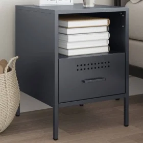 Cold-rolled steel anthracite bedside table 36x39x50.5 cm by , Nightstands - Ref: Foro24-843058, Price: 70,72 €, Discount: %