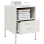 Mesita de noche de acero laminado en frío blanco 36x39x50,5 cm de , Mesitas de noche - Ref: Foro24-843064, Precio: 62,39 €, D...