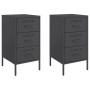 Mesitas de noche 2 uds acero laminado en frío negro 36x39x68 cm de , Mesitas de noche - Ref: Foro24-843079, Precio: 160,97 €,...
