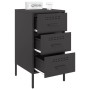 Mesitas de noche 2 uds acero laminado en frío negro 36x39x68 cm de , Mesitas de noche - Ref: Foro24-843079, Precio: 160,97 €,...
