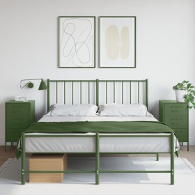 Mesitas de noche 2 uds acero laminado verde oliva 36x39x68 cm de , Mesitas de noche - Ref: Foro24-843087, Precio: 169,82 €, D...