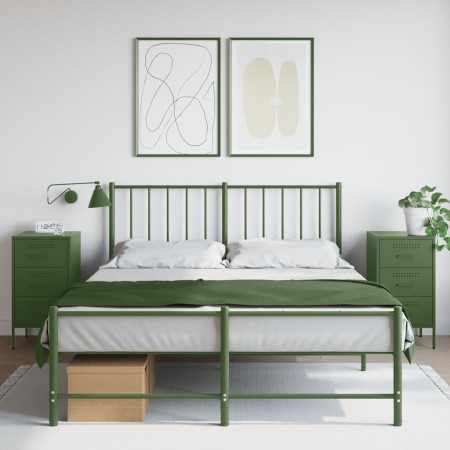 Mesitas de noche 2 uds acero laminado verde oliva 36x39x68 cm de , Mesitas de noche - Ref: Foro24-843087, Precio: 169,82 €, D...