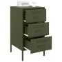 Bedside tables 2 units, olive green laminated steel, 36x39x68 cm by , Nightstands - Ref: Foro24-843087, Price: 167,90 €, Disc...