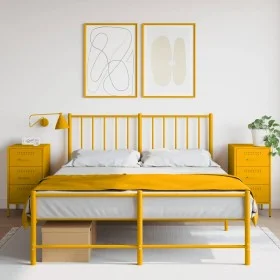Bedside tables 2 units yellow laminated steel 36x39x68 cm by , Nightstands - Ref: Foro24-843085, Price: 167,90 €, Discount: %
