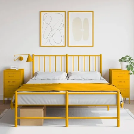 Mesitas de noche 2 uds acero laminado amarillo 36x39x68 cm de , Mesitas de noche - Ref: Foro24-843085, Precio: 167,90 €, Desc...