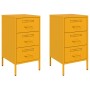 Mesitas de noche 2 uds acero laminado amarillo 36x39x68 cm de , Mesitas de noche - Ref: Foro24-843085, Precio: 169,82 €, Desc...
