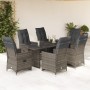 Mesita y sillas jardín 7 piezas y cojines ratán sintético gris de , Conjuntos de jardín - Ref: Foro24-3276899, Precio: 896,31...