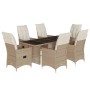 Set de mesa y sillas de jardín 7 pzas y cojines ratán PE beige de , Conjuntos de jardín - Ref: Foro24-3276943, Precio: 970,08...