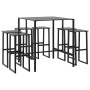 Juego de mesa alta y taburetes de jardín 7 piezas acero negro de , Conjuntos de jardín - Ref: Foro24-3283753, Precio: 514,64 ...