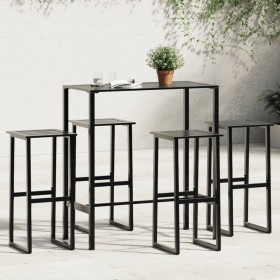 Juego de mesa alta y taburetes de jardín 5 piezas acero negro de , Conjuntos de jardín - Ref: Foro24-3283751, Precio: 343,53 ...