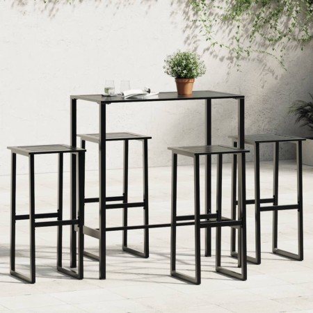 Juego de mesa alta y taburetes de jardín 5 piezas acero negro de , Conjuntos de jardín - Ref: Foro24-3283751, Precio: 343,53 ...