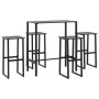Juego de mesa alta y taburetes de jardín 5 piezas acero negro de , Conjuntos de jardín - Ref: Foro24-3283751, Precio: 343,53 ...