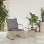 Silla mecedora de jardín con cojines ratán sintético beige de , Sillas de jardín - Ref: Foro24-369021, Precio: 103,37 €, Desc...