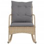 Silla mecedora de jardín con cojines ratán sintético beige de , Sillas de jardín - Ref: Foro24-369021, Precio: 103,37 €, Desc...