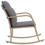 Silla mecedora de jardín con cojines ratán sintético beige de , Sillas de jardín - Ref: Foro24-369021, Precio: 103,37 €, Desc...