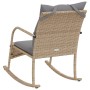 Silla mecedora de jardín con cojines ratán sintético beige de , Sillas de jardín - Ref: Foro24-369021, Precio: 103,37 €, Desc...