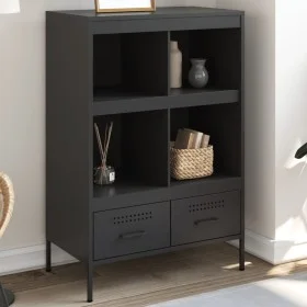 Aparador de acero laminado en frío negro 68x39x101,5 cm de , Aparadores - Ref: Foro24-843102, Precio: 144,76 €, Descuento: %
