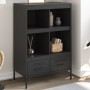 Aparador de acero laminado en frío negro 68x39x101,5 cm de , Aparadores - Ref: Foro24-843102, Precio: 146,69 €, Descuento: %