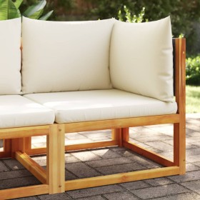 Sofá de jardín de esquina con cojines madera maciza de acacia de , Sofás de exterior - Ref: Foro24-4008168, Precio: 124,99 €,...