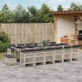 Set comedor jardín y cojines 17 pzas ratán sintético gris claro de , Conjuntos de jardín - Ref: Foro24-3210827, Precio: 988,2...
