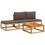 Set sofás de jardín con cojines 4 pzas madera maciza de acacia de , Conjuntos de jardín - Ref: Foro24-3278912, Precio: 317,88...