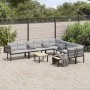 Set sofás jardín y cojines 7 pzas acero recubierto polvo negro de , Conjuntos de jardín - Ref: Foro24-3283656, Precio: 644,17...