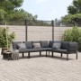 Set de sofás de jardín con cojines 4 piezas aluminio negro de , Conjuntos de jardín - Ref: Foro24-3283682, Precio: 702,25 €, ...