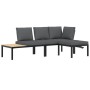 Set de sofás de jardín con cojines 3 piezas aluminio negro de , Conjuntos de jardín - Ref: Foro24-3283680, Precio: 434,10 €, ...