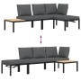 Set de sofás de jardín con cojines 3 piezas aluminio negro de , Conjuntos de jardín - Ref: Foro24-3283680, Precio: 434,10 €, ...