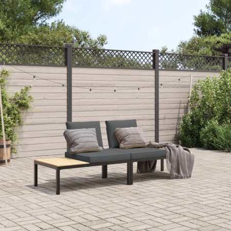 Set de sofás de jardín con cojines 2 piezas aluminio negro de , Conjuntos de jardín - Ref: Foro24-3283705, Precio: 298,10 €, ...