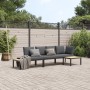 Set de sofás de jardín con cojines 3 piezas aluminio negro de , Conjuntos de jardín - Ref: Foro24-3283707, Precio: 486,42 €, ...