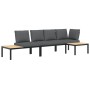 Set de sofás de jardín con cojines 3 piezas aluminio negro de , Conjuntos de jardín - Ref: Foro24-3283707, Precio: 486,42 €, ...