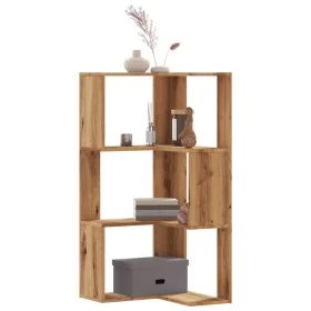 Estantería esquina 3 niveles madera roble artisan 50x50x102 cm de , Librerías y estanterías - Ref: Foro24-852599, Precio: 56,...