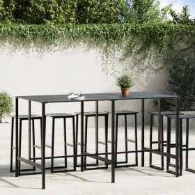 Mesa alta de bar acero recubrimiento polvo negro 200x100x110 cm de , Mesas de jardín - Ref: Foro24-3301419, Precio: 303,87 €,...