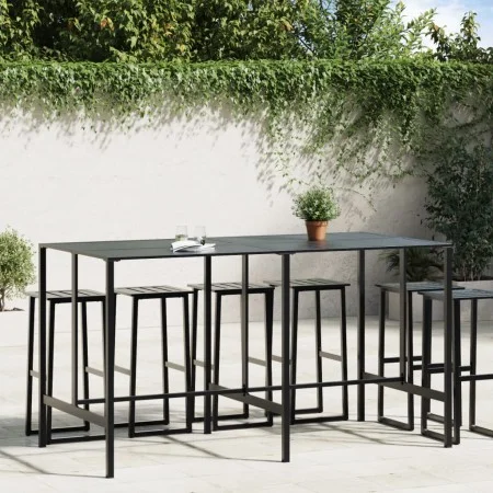Mesa alta de bar acero recubrimiento polvo negro 200x100x110 cm de , Mesas de jardín - Ref: Foro24-3301419, Precio: 303,87 €,...