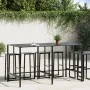 Mesa alta de bar acero recubrimiento polvo negro 200x100x110 cm de , Mesas de jardín - Ref: Foro24-3301419, Precio: 303,87 €,...