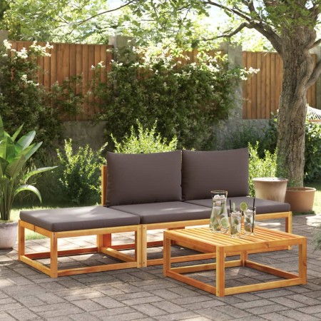 Set sofás de jardín con cojines 4 pzas madera maciza de acacia de , Sofás de exterior - Ref: Foro24-3278843, Precio: 338,81 €...